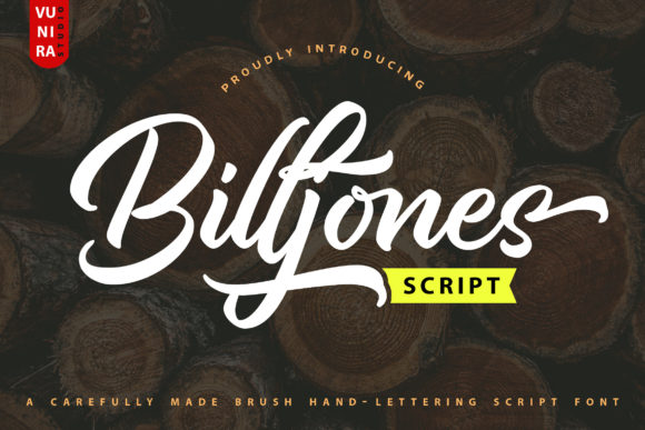 Billjones Brush Hand-Lettering Script Font for Small Business Branding