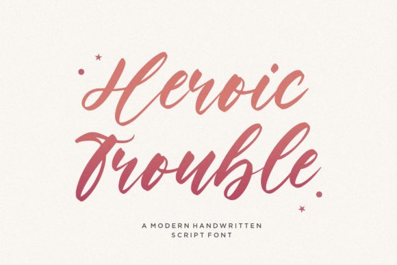 Heroic Trouble Script: A Handwritten Font for Sophisticated Branding Projects